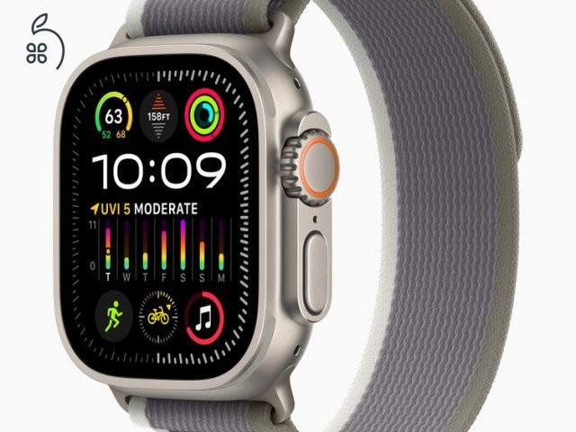 Apple Watch Ultra 2 Titanium Case with Green/Gray Trail Loop - M/L 