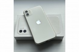 GYÖNYÖRŰ iPhone 11 128GB White Kártyafüggetlen, 1 ÉV GARANCIA, 86% Akkumulátor