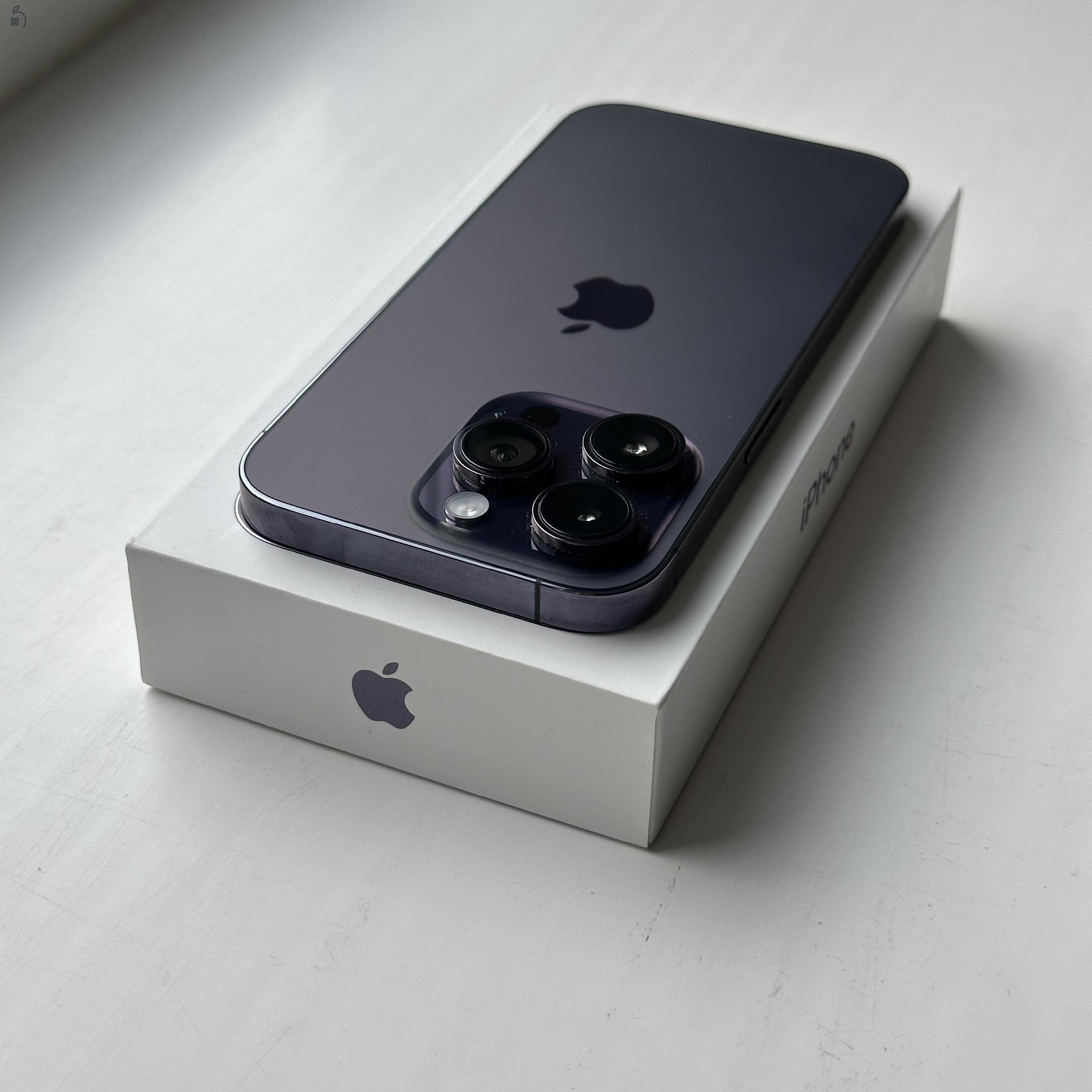 HIBÁTLAN iPhone 14 Pro Deep Purple 256GB - 1 ÉV Garanciával, Kártyafüggetlen, 96% Akkumulátor