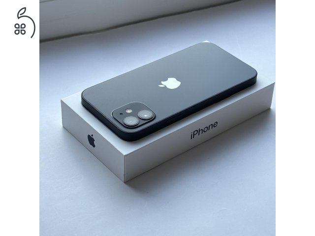 KARCMENTES iPhone 12 128GB Black - 1 ÉV GARANCIA, Kártyafüggetlen, 80% Akkumulátor