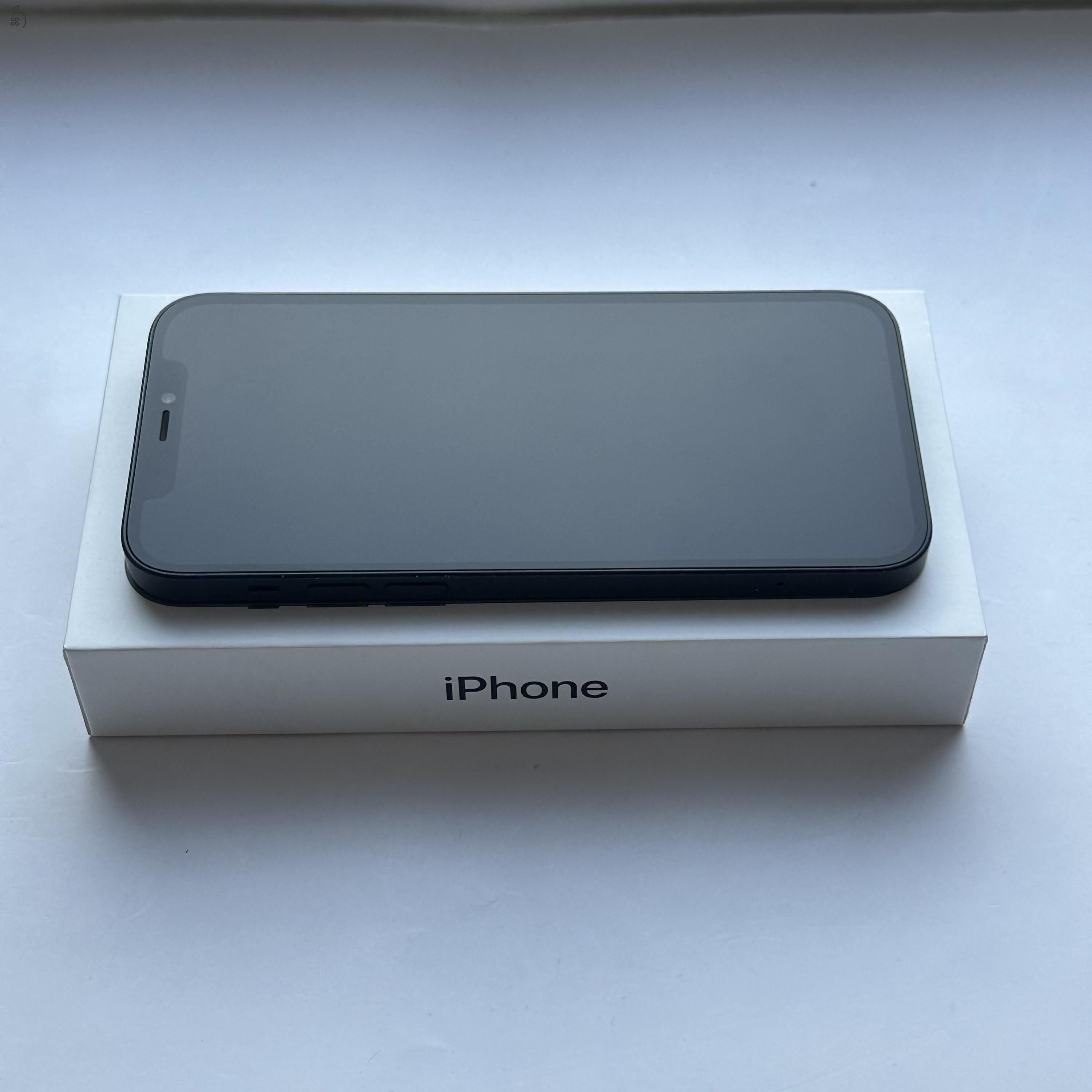 KARCMENTES iPhone 12 128GB Black - 1 ÉV GARANCIA, Kártyafüggetlen, 80% Akkumulátor