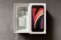 iPhone SE 2020 Product red / 64 GB / független / akksi 76% / új töltővel / karcmentes