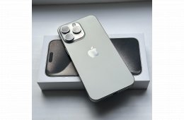 HIBÁTLAN iPhone 15 Pro Max 256GB Natural Titanium - 1 ÉV GARANCIA, Kártyafüggetlen, 99 % Akkumulátor