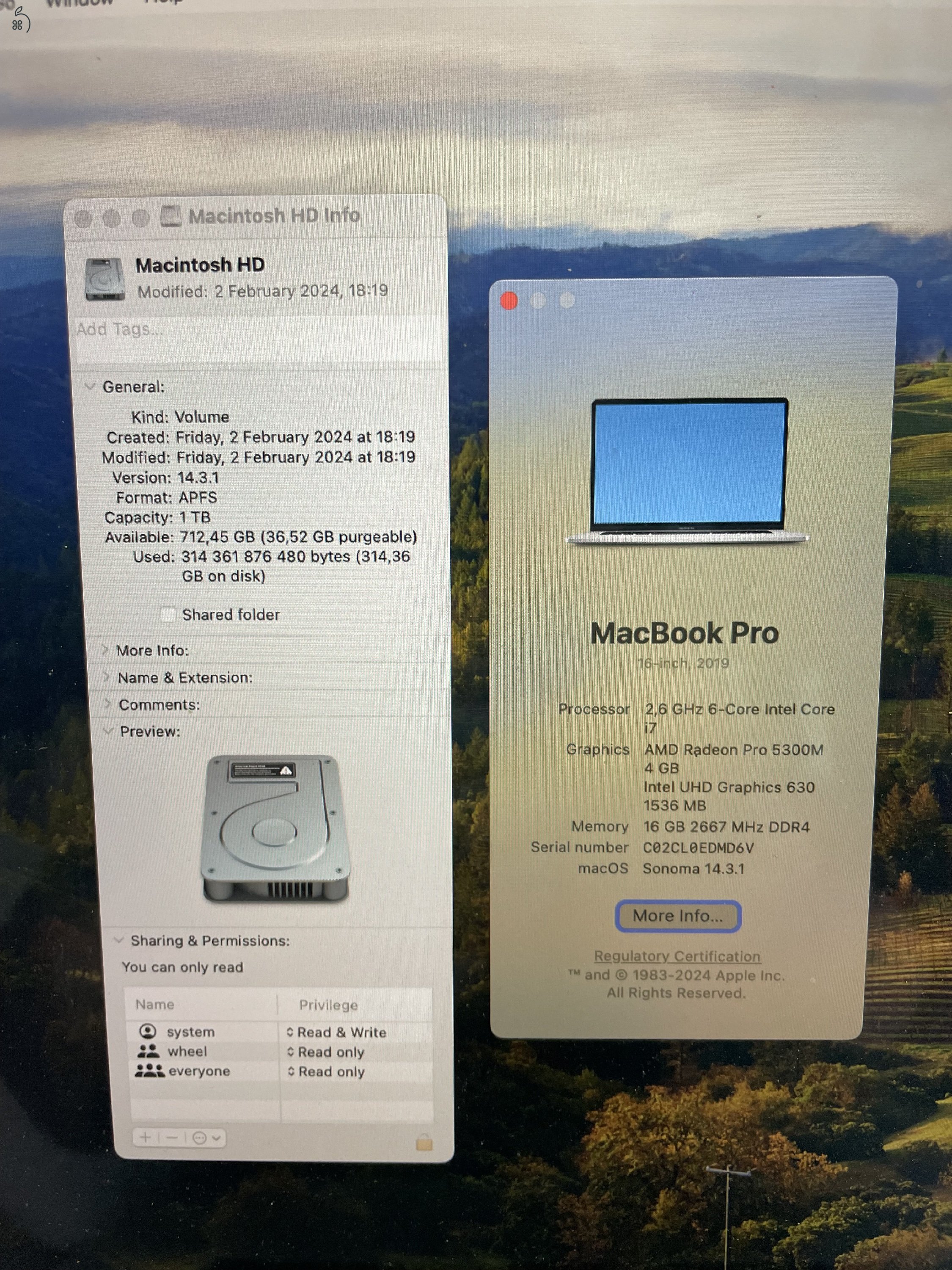 Karcmentes Apple Retina MacBook Pro 16 - 2020 i7 6-Core 16GB/1024GB