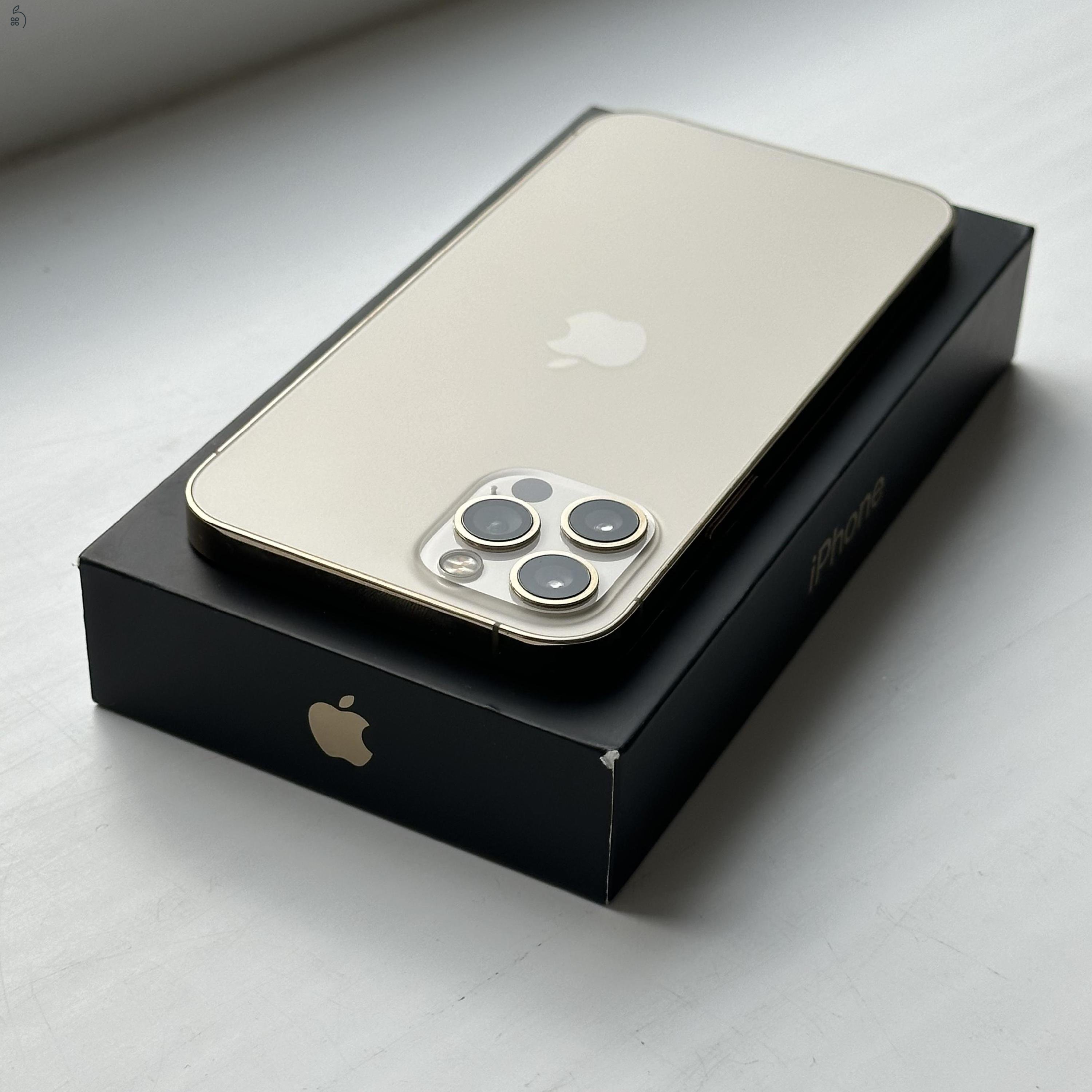 KARCMENTES iPhone 12 Pro 128GB Gold - 1 ÉV GARANCIA, Kártyafüggetlen, 82% Akkumulátor