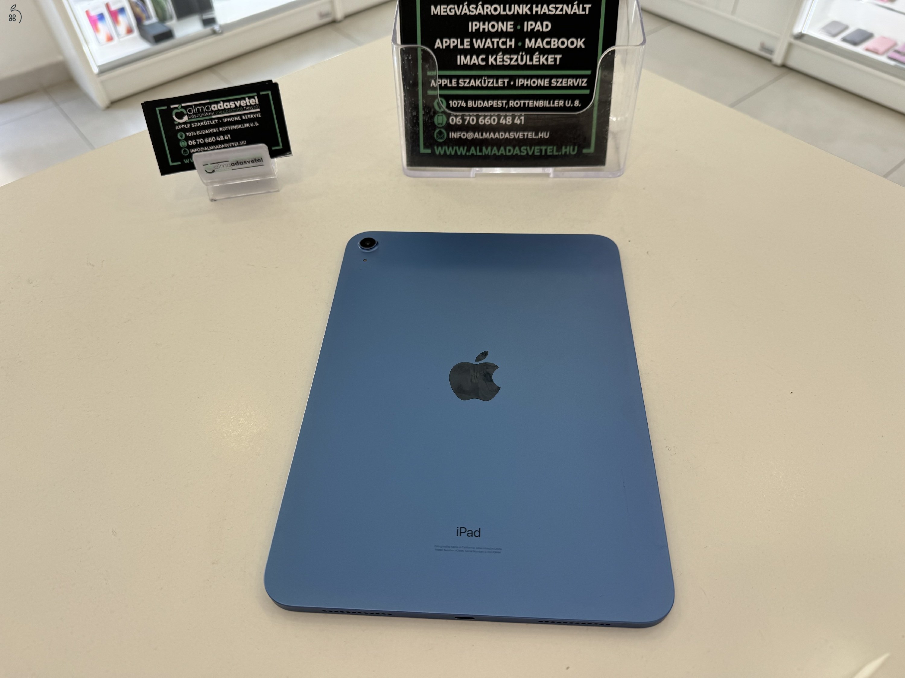 iPad 10th. 64GB Kék Wifi Újszerű/1 hónap gar./Akku 99%/p3332/