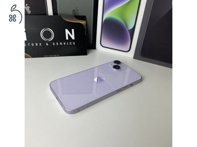 Újszerű Apple iPhone 14 128GB Purple, 1 év iON Store garanciával!