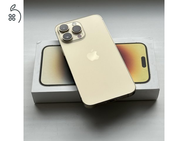 iPhone 14 Pro Max Gold 128GB - 1 ÉV Garanciával, Kártyafüggetlen, 87% Akkumulátor