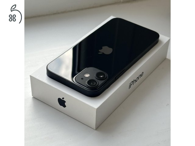 GYÖNYÖRŰ iPhone 12 mini 64GB Black - 1 ÉV GARANCIA, Kártyafüggetlen, 82% Akkumulátor