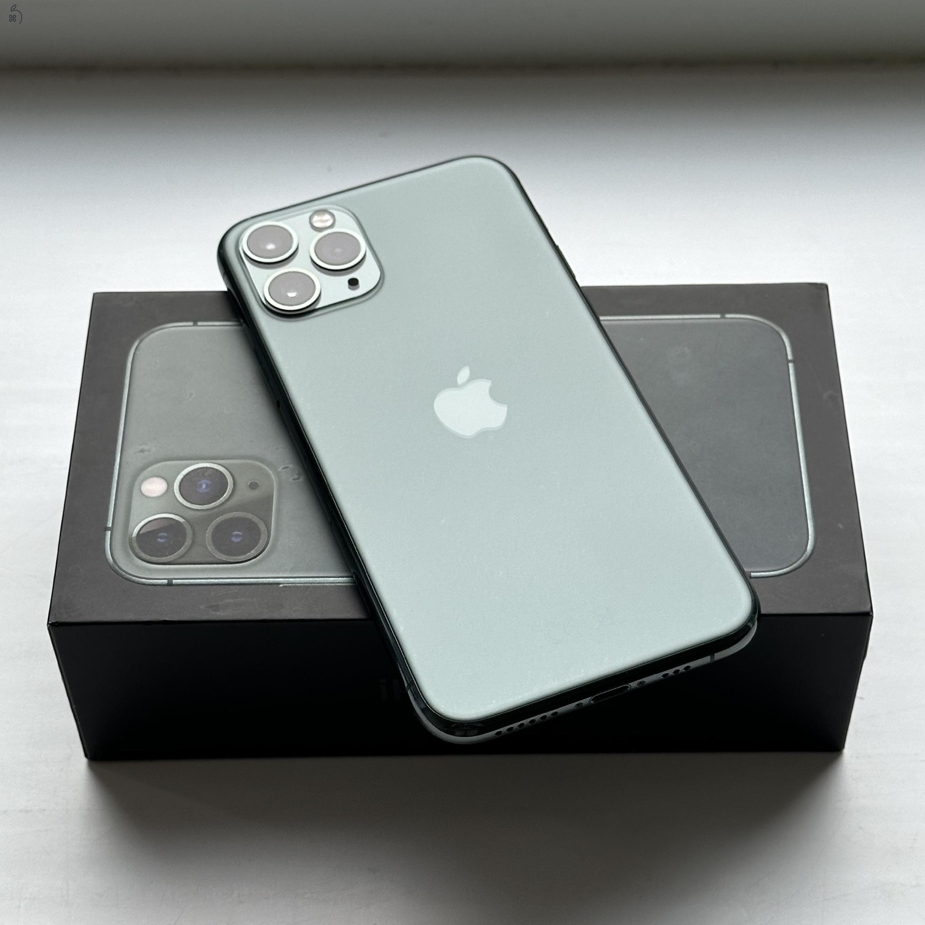 HIBÁTLAN iPhone 11 Pro 64GB Midnight Green - 1 ÉV GARANCIA, Kártyafüggetlen, 93% Akkumulátor