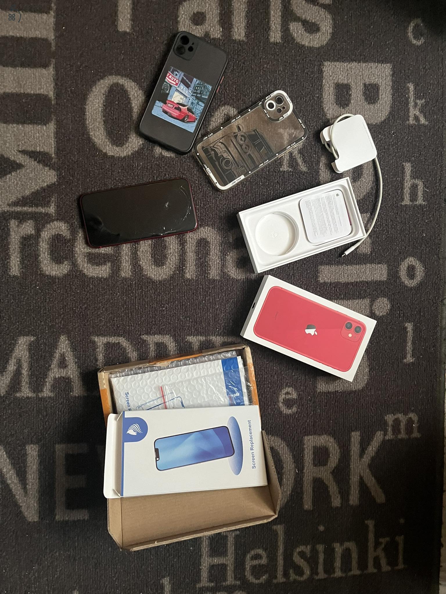 Iphone 11 gyári kiegészítők + Kijelző + Tokok