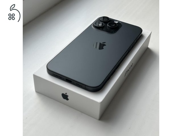 HIBÁTLAN iPhone 15 Pro Max 256GB Black Titanium - 1 ÉV GARANCIA, Kártyafüggetlen, 100 % Akkumulátor