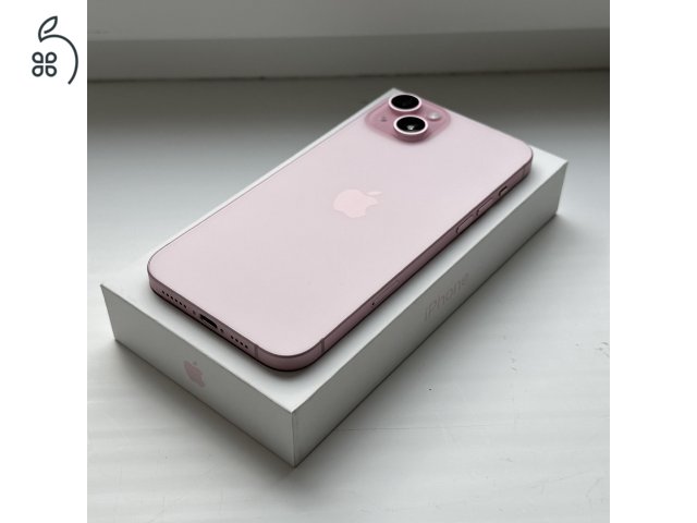 GYÖNYÖRŰ iPhone 15 Plus 128GB Pink - 1 ÉV GARANCIA , Kártyafüggetlen, 100% Akkumulátor