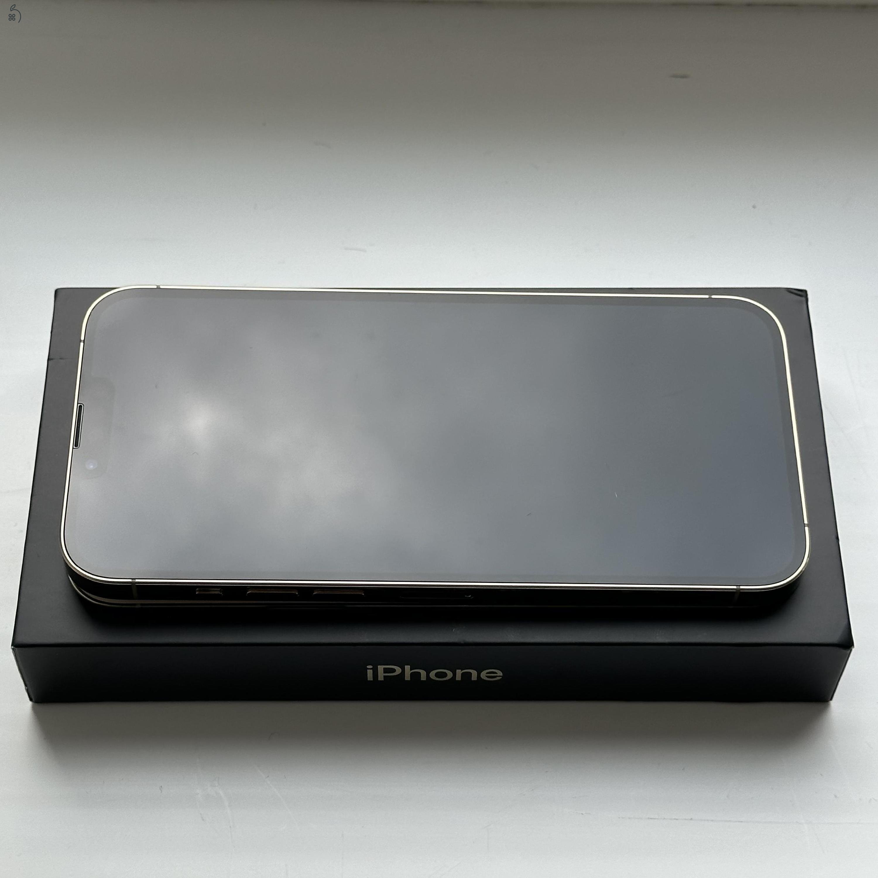 iPhone 13 Pro Max 128GB Gold - 1 ÉV GARANCIA, Kártyafüggetlen, 90% Akkumulátor