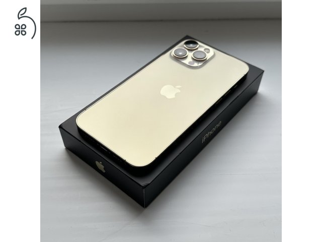 iPhone 13 Pro Max 128GB Gold - 1 ÉV GARANCIA, Kártyafüggetlen, 90% Akkumulátor