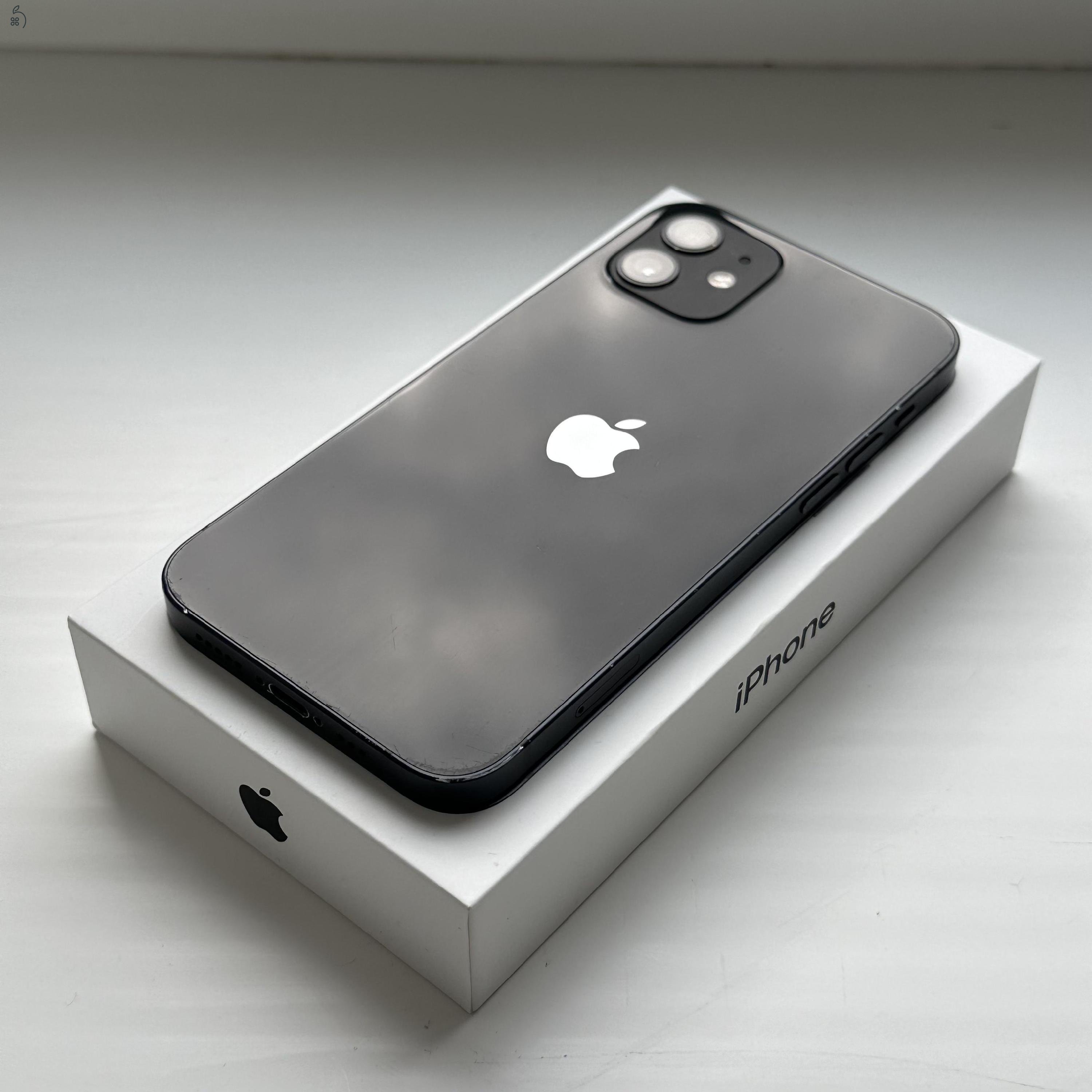 iPhone 12 128GB Black - 1 ÉV GARANCIA, Kártyafüggetlen, 97% Akkumulátor