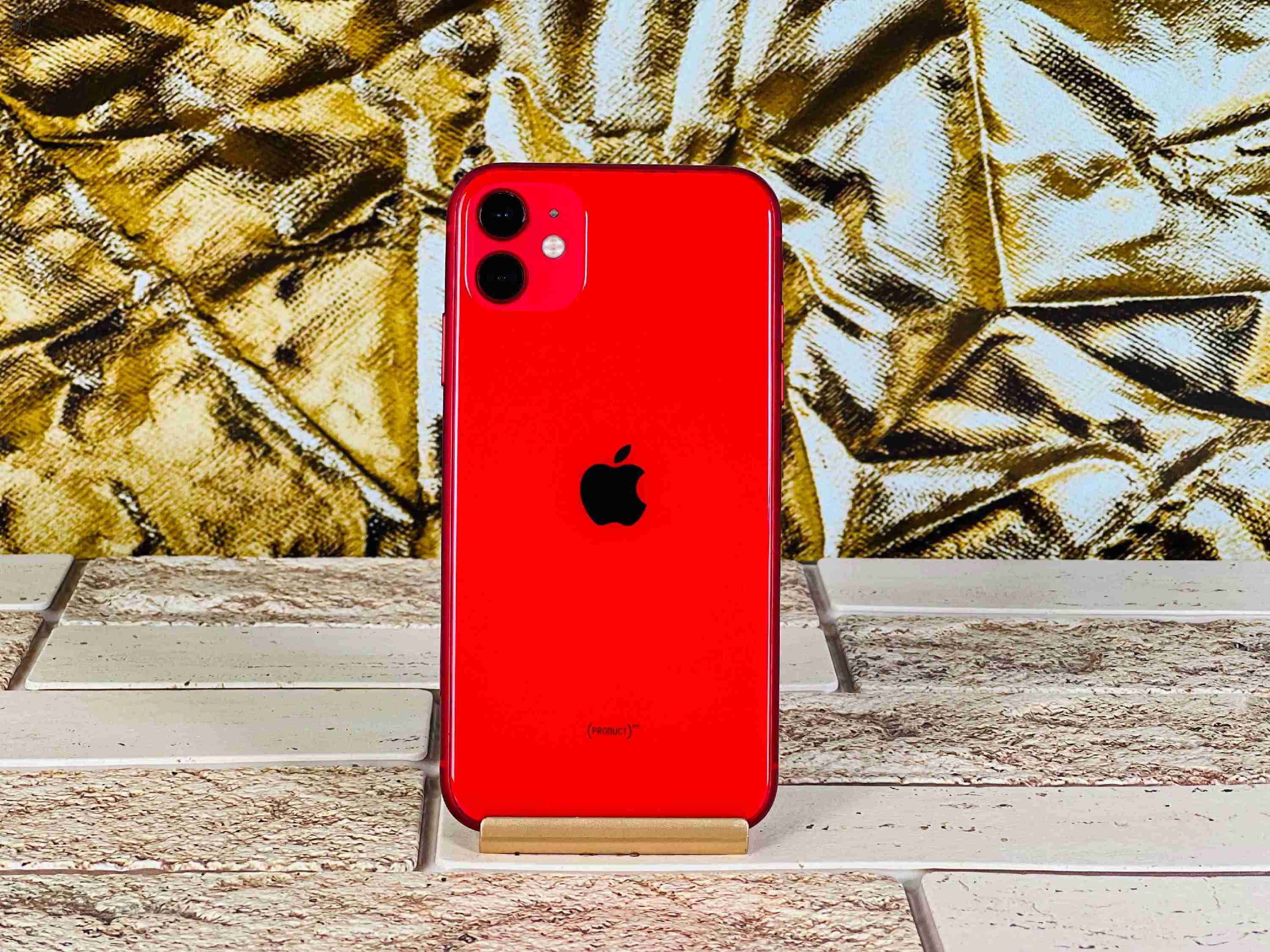 Eladó iPhone 11 128 GB PRODUCT RED 100% akku, szép állapotú - 12 HÓ GARANCIA - S1508 