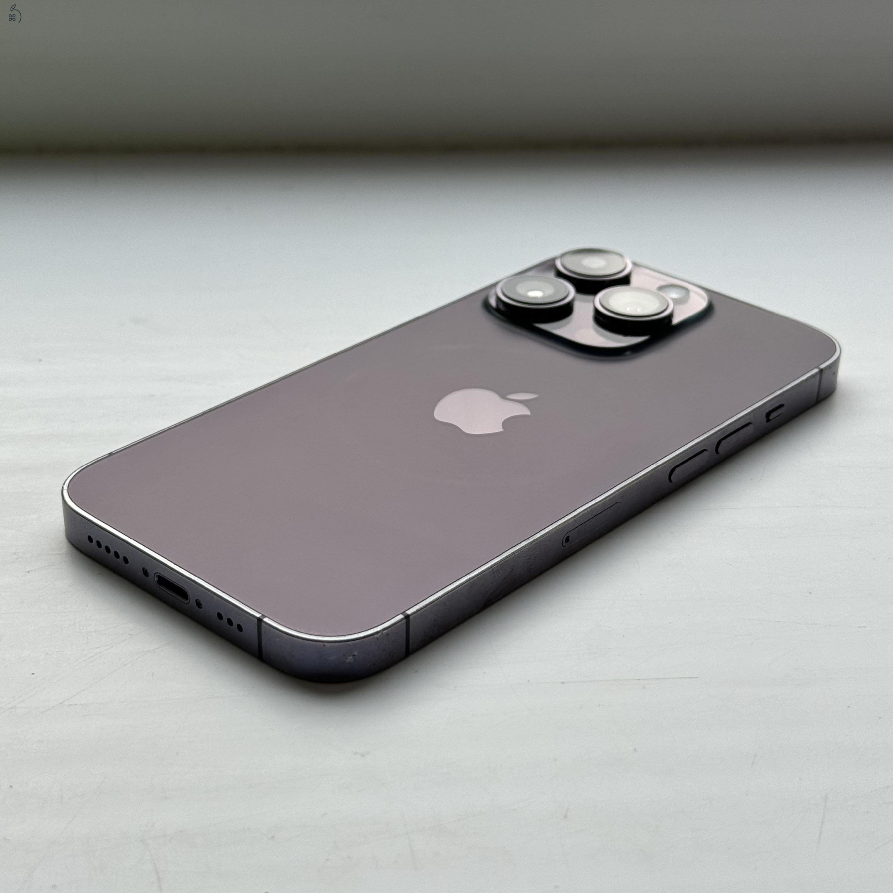 iPhone 14 Pro 128GB Deep Purple - 1 ÉV GARANCIA, Kártyafüggetlen, 93% Akkumulátor