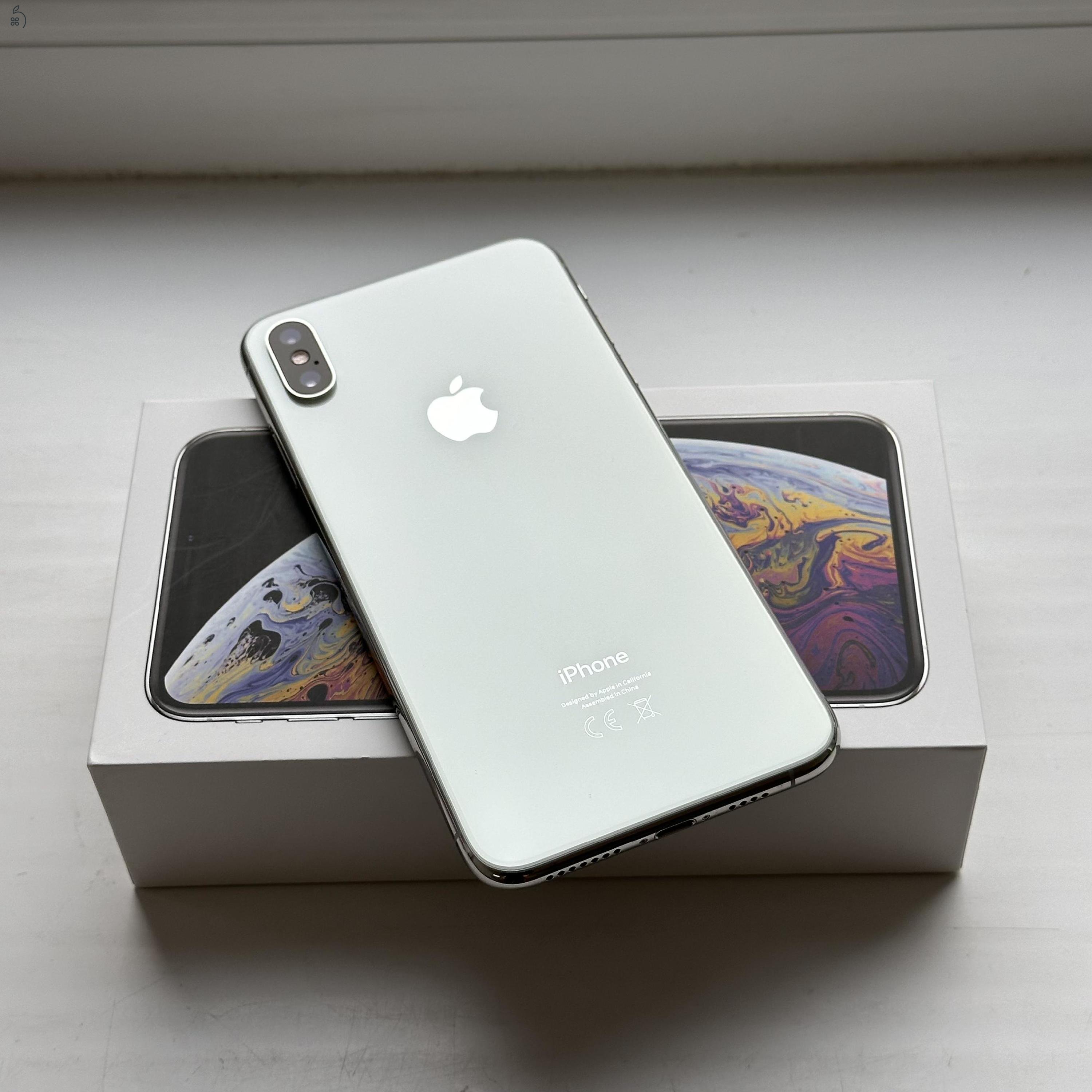 GYÖNYÖRŰ iPhone Xs Max 256GB Silver - 1 ÉV GARANCIA, Kártyafüggetlen, 85% Akkumulátor