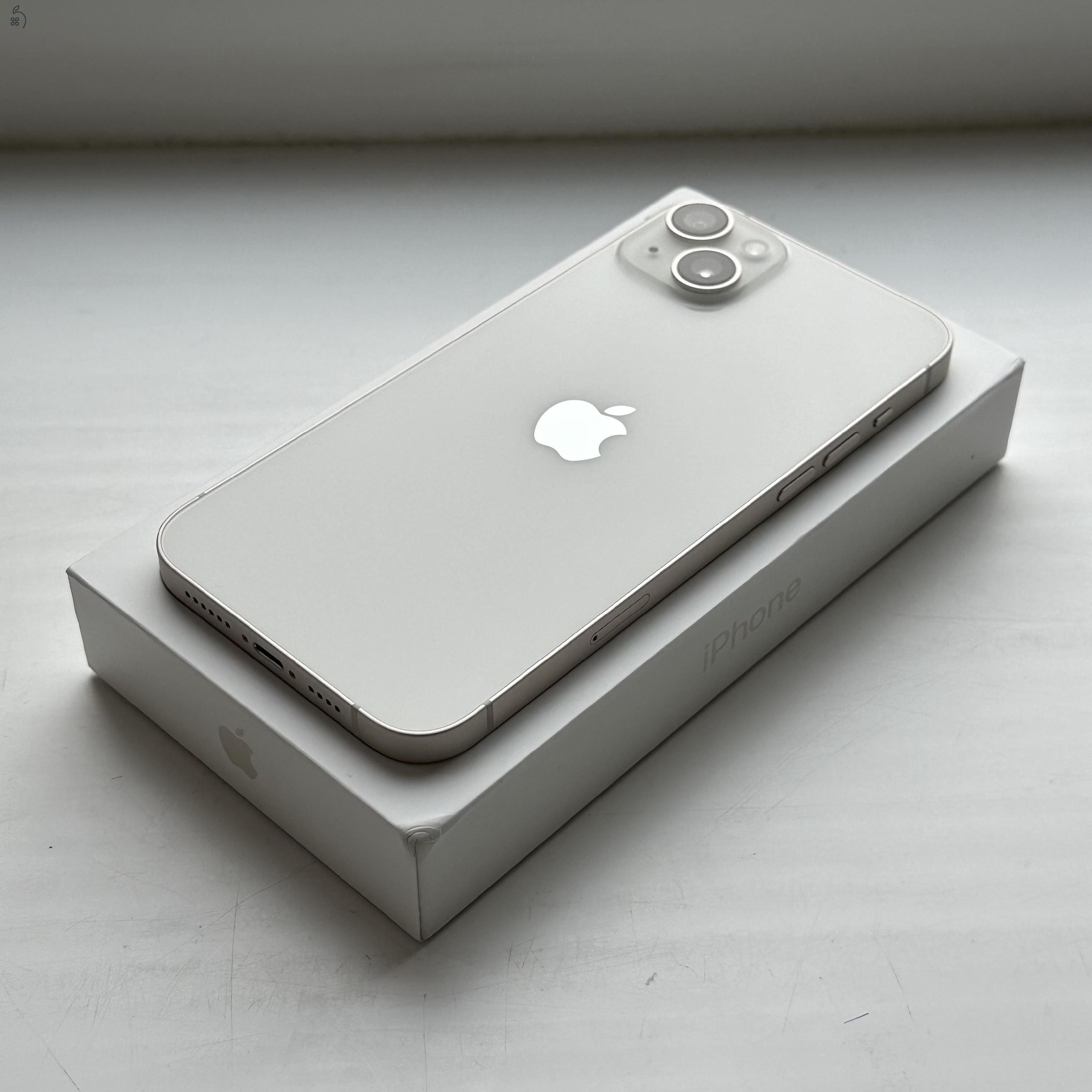iPhone 14 Plus 256GB Starlight - 1 ÉV GARANCIA, Kártyafüggetlen, 100% Akkumulátor