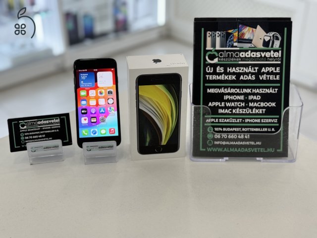 iPhone SE 2020 64GB Fekete Független/1 hónap gar./Akku 85%/p3369/