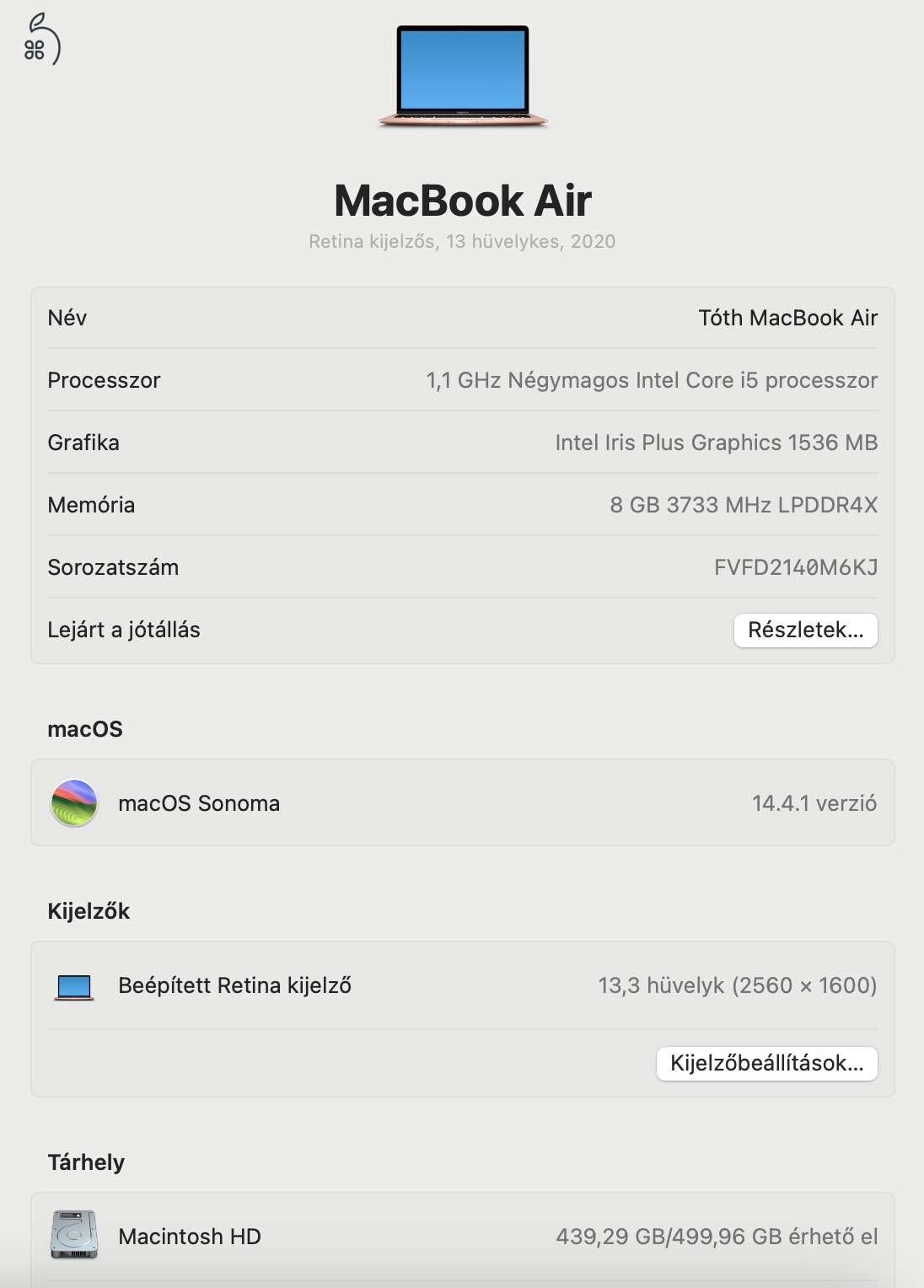 Macbook Air 2020, 13,3