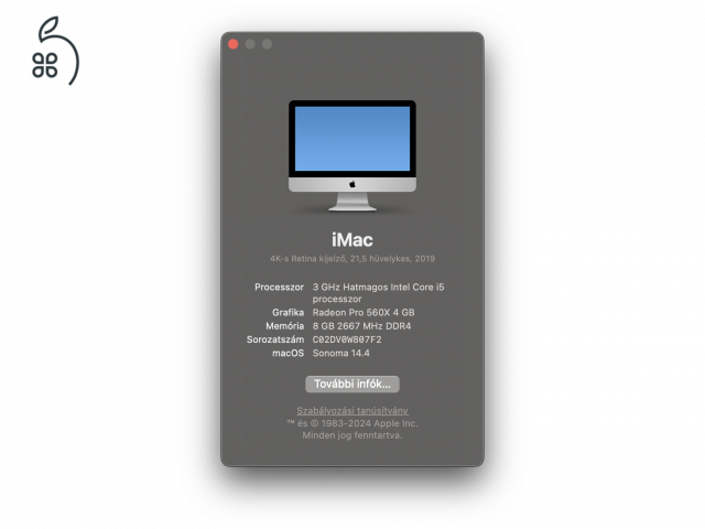 iMac 2019 Retina 4K / i5 3GHz / 256 GB SSD / Radeon Pro 560X 4GB