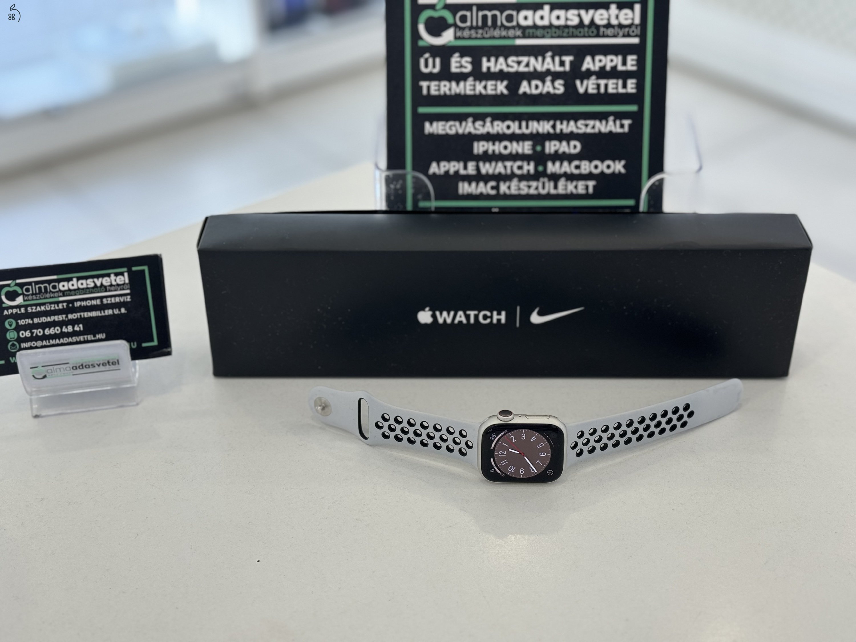 Apple Watch 7 41mm Áfás Nike Cellular Újszerű/1 hónap gar./p3375/