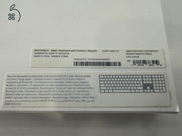 Magic Keyboard Numeric/A1843/Magyar Bill./1 hónap gar./Újszerű/