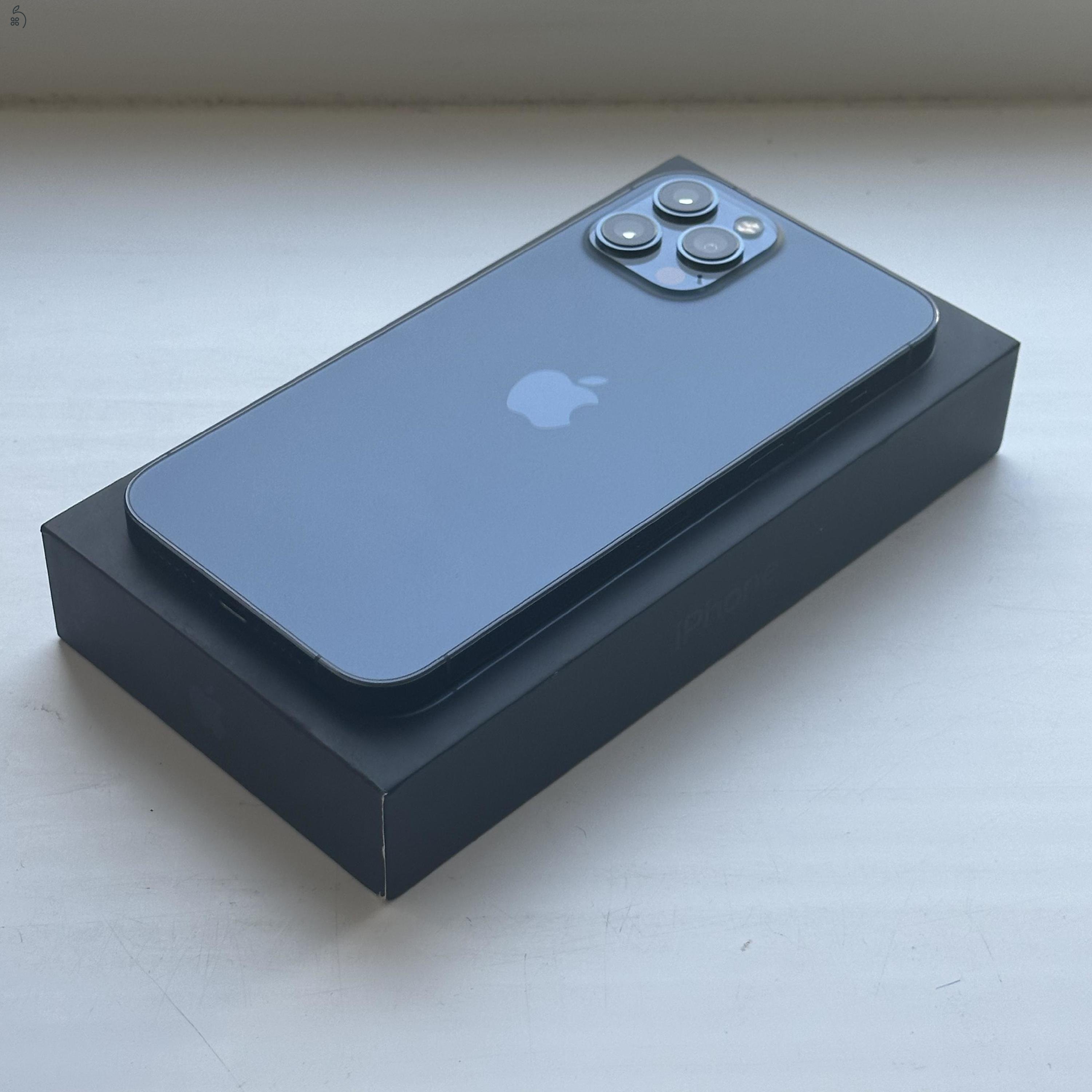 HIBÁTLAN iPhone 12 Pro Max 128GB Pacific Blue - Kártyfüggetlen, 1 ÉV GARANCIA, 86% Akkumulátor 