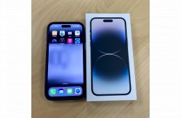 Iphone 14 PRO MAX (128GB) fekete (1év2hónapos, hibátlan, 4 KARL tokkal)