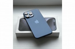 iPhone 15 Pro Max 256GB Blue Titanium - 1 ÉV GARANCIA, Kártyafüggetlen, 100 % Akkumulátor