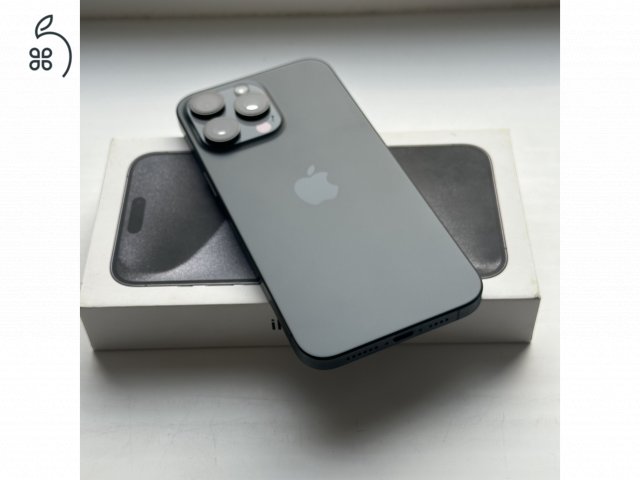HIBÁTLAN iPhone 15 Pro Max 256GB Black - 1 ÉV GARANCIA, Kártyafüggetlen, 100% Akkumulátor