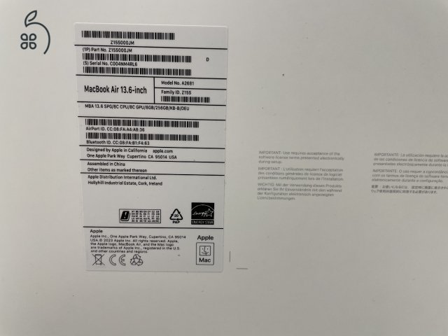 Akciós! Új! MacBook Air M2 256gb Space Gray Magyar Bill! + Beszámítás 
