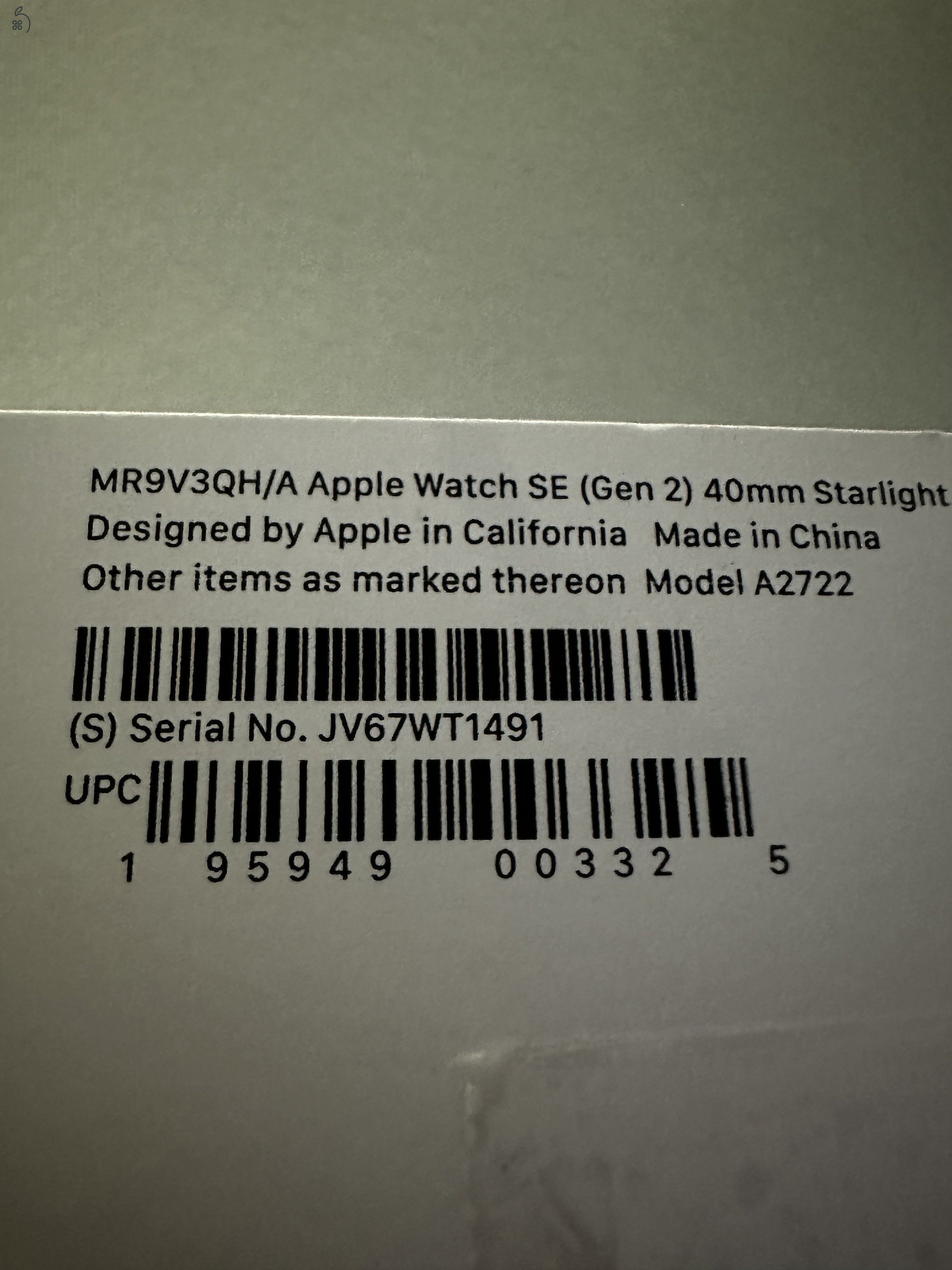 Apple Watch SE 2023 /40mm, csillagfény.