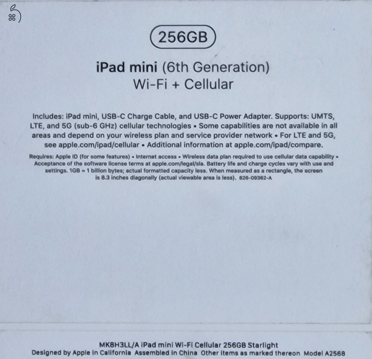 Makulátlan iPad Mini 6 256GB Wifi+Cellular 5G, extrákkal