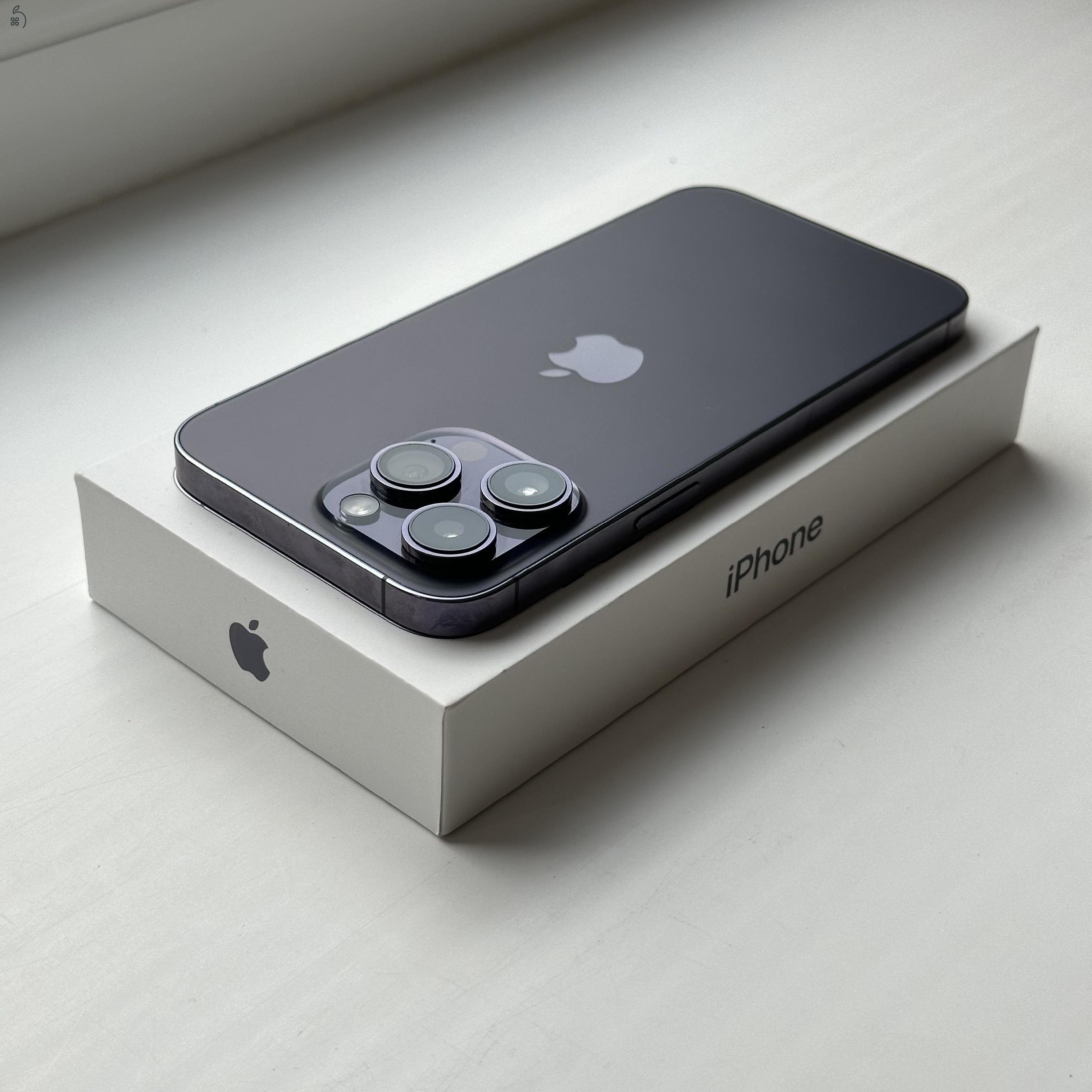 KARCMENTES iPhone 14 Pro Max 256GB Deep Purple - 1 ÉV GARANCIA, Kártyafüggetlen, 88% akkumulátor