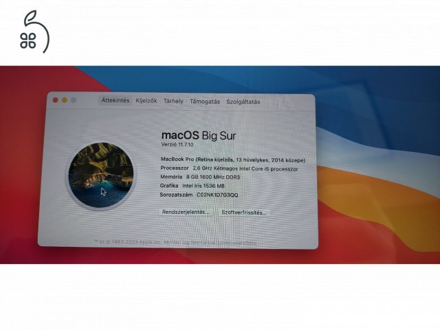 Macbook Pro 2014 mid magyar billenytűzettel.