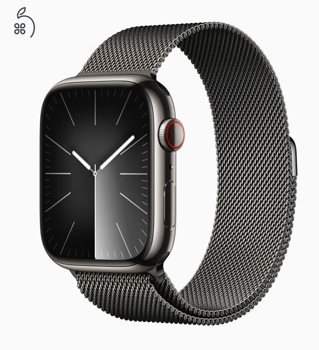 Új - Apple Watch S9 LTE 45mm Graphite Stainless Steel Case with Graphite Milanese Loop