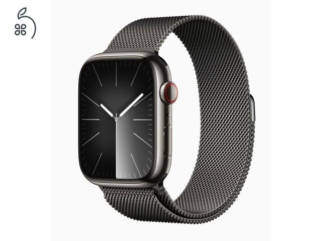 Új - Apple Watch S9 LTE 45mm Graphite Stainless Steel Case with Graphite Milanese Loop