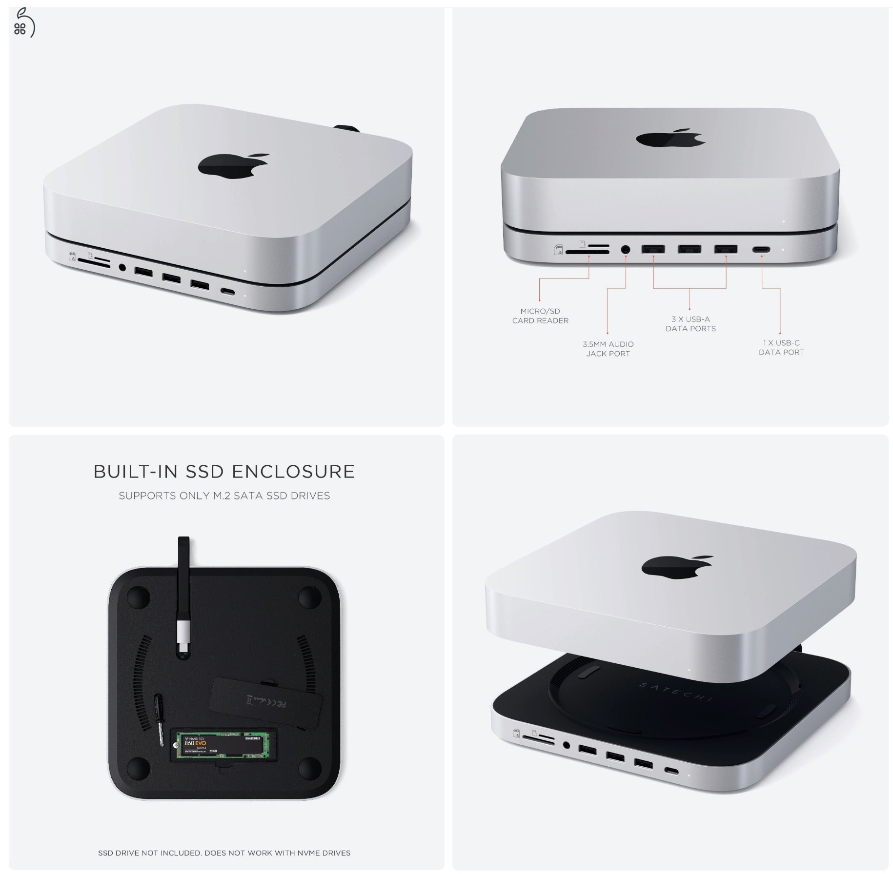Mac mini 2023 M2/16/512GB BTO ( Péntekig, ajándék Állvány és hub + SSD-házzal ) 