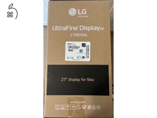 LG 27MD5KLP-B új állapotú 5K monitor, pixelhibamentes, gyári garancia 2026.10.17-ig!!!