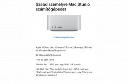 Eladó, újszerű egyedi Mac Studio konfig.