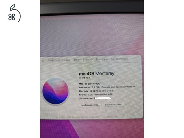 Mac Pro 2013 12 mag, SSD, szép állapot