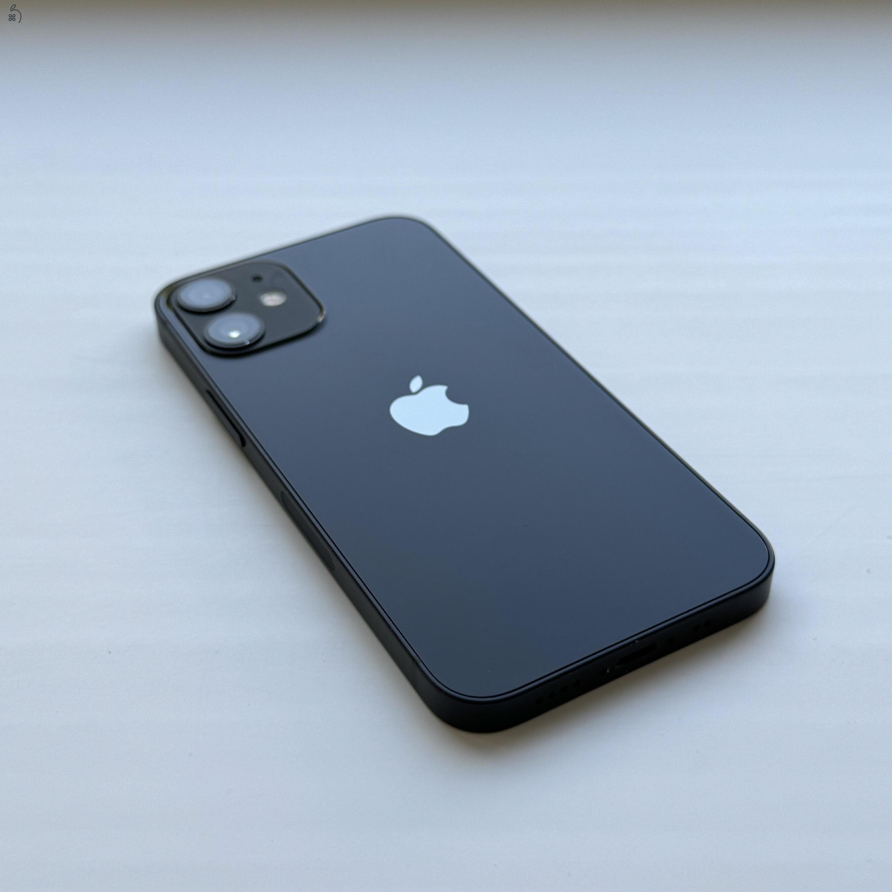 GYÖNYÖRŰ iPhone 12 mini 128GB Black - 1 ÉV GARANCIA, Kártyafüggetlen, 84% Akkumulátor
