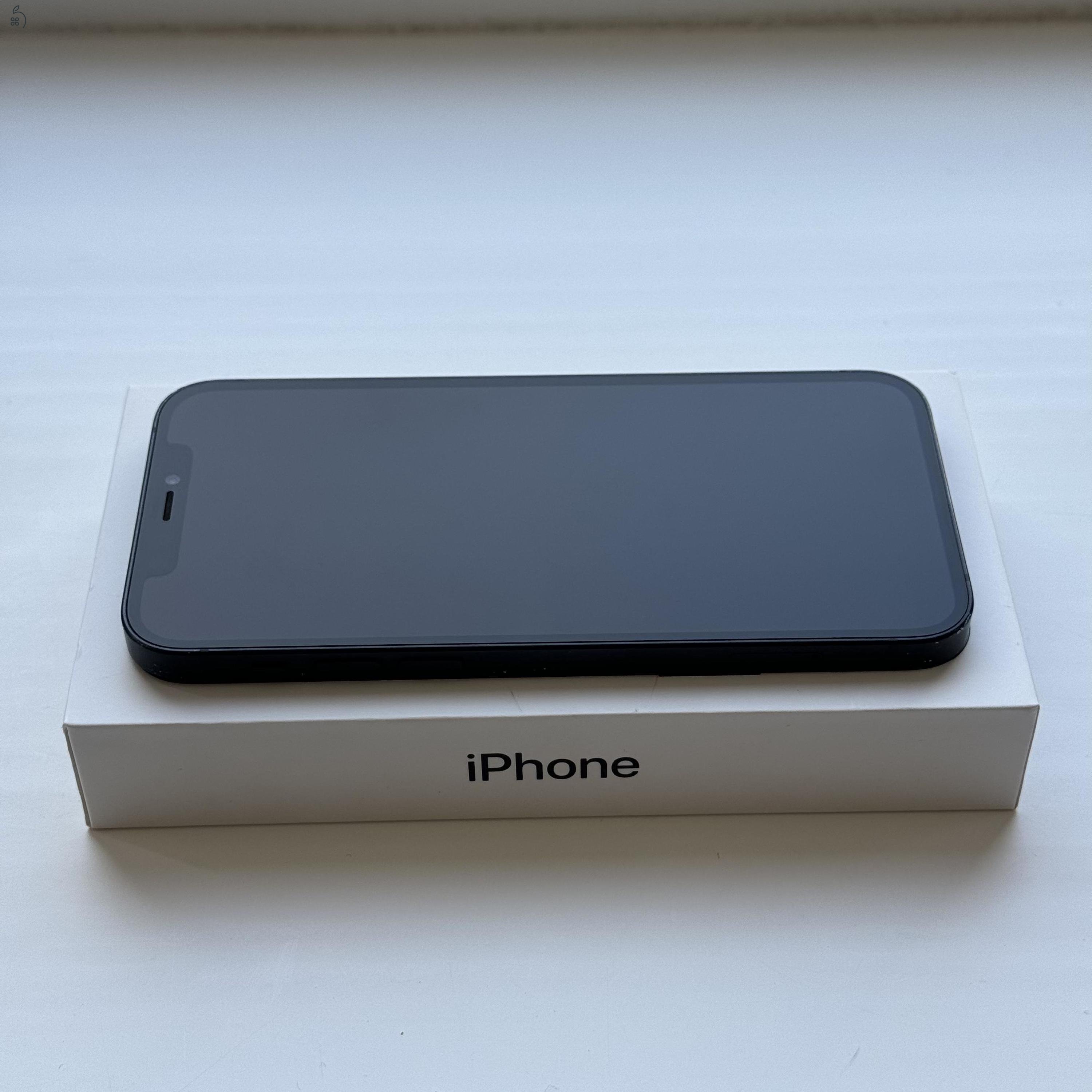 iPhone 12 64GB Black - Kártyfüggetlen, 1 ÉV GARANCIA, 83% Akkumulátor