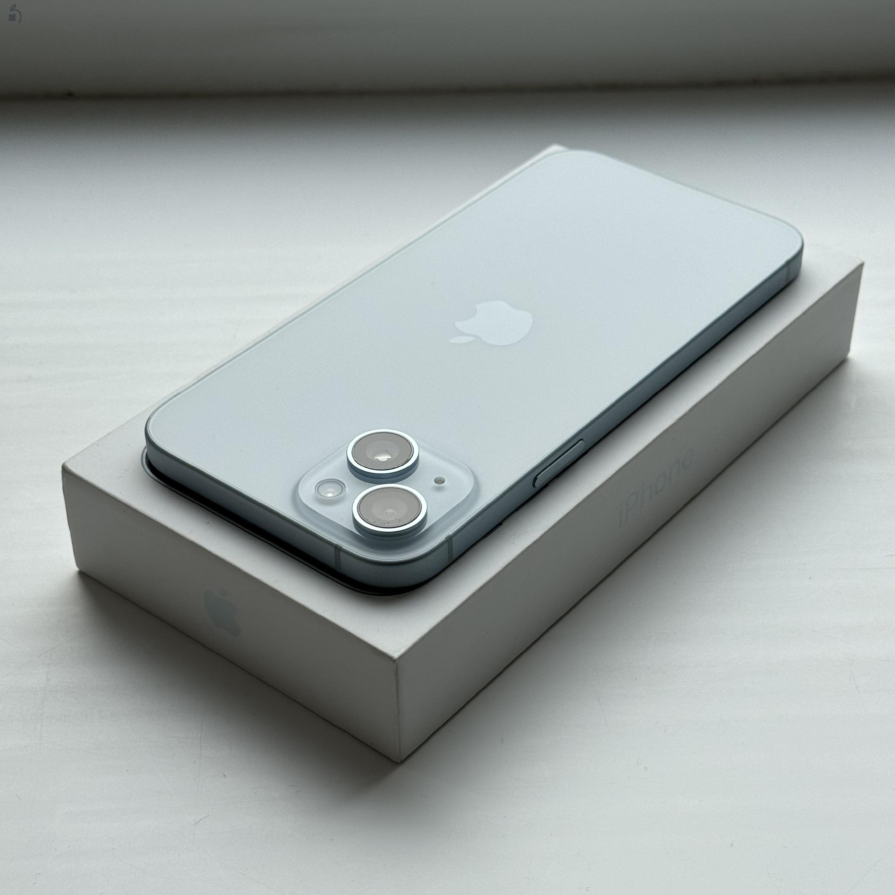 GYÖNYÖRŰ iPhone 15 Plus 128GB Blue - Kártyfüggetlen, 1 ÉV GARANCIA, 99% Akkumulátor