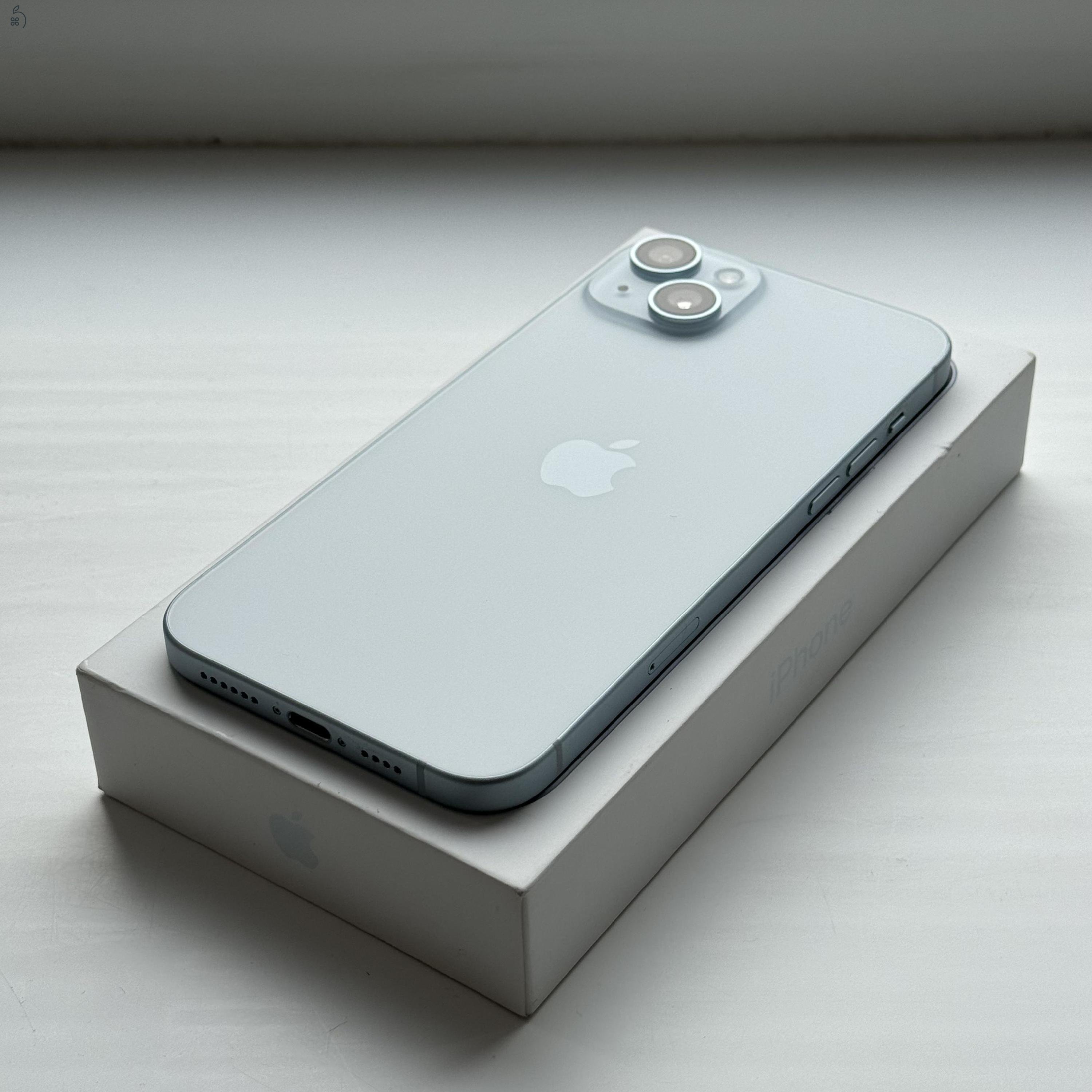 GYÖNYÖRŰ iPhone 15 Plus 128GB Blue - Kártyfüggetlen, 1 ÉV GARANCIA, 99% Akkumulátor