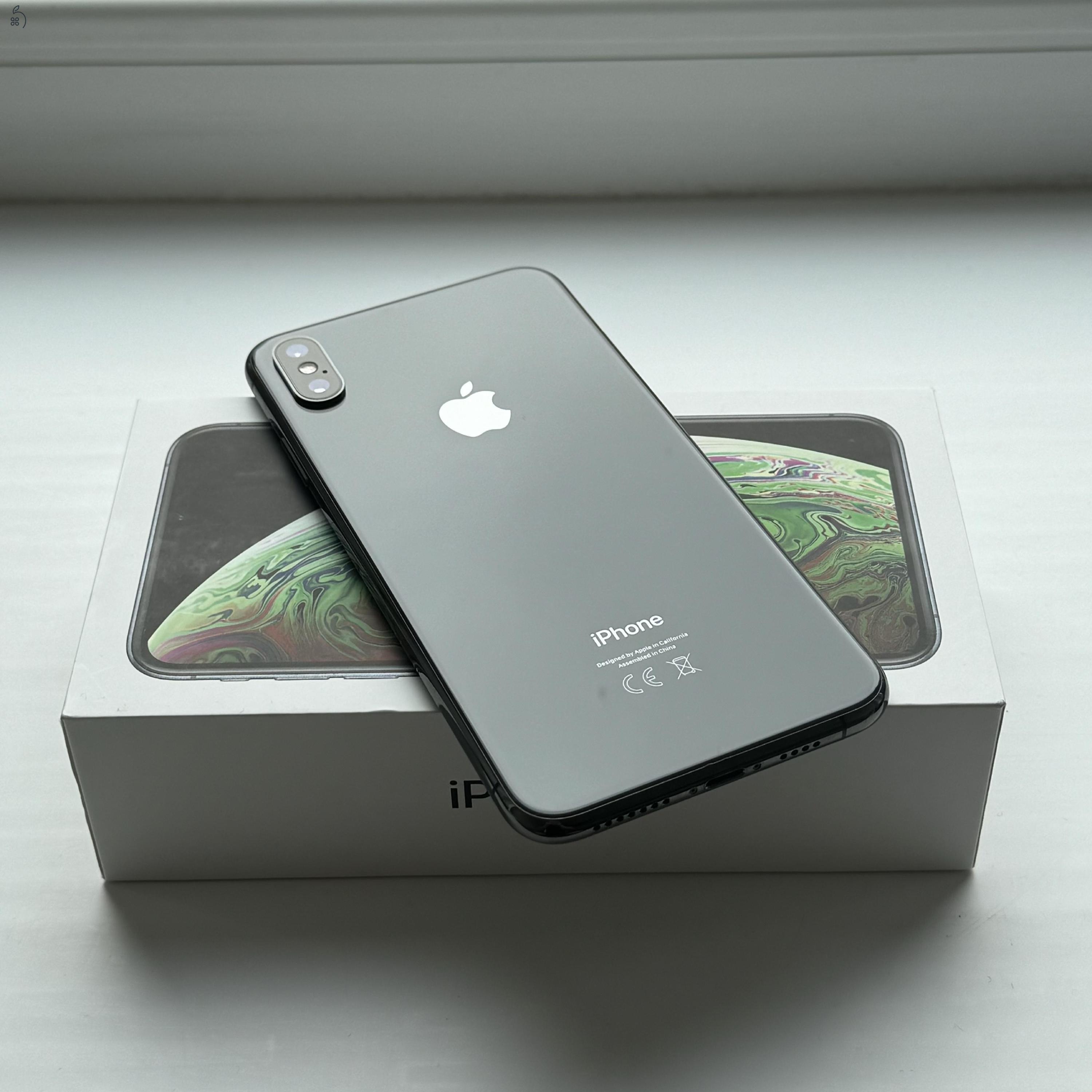 GYÖNYÖRŰ iPhone XS Max 512GB Black - Kártyfüggetlen, 1 ÉV GARANCIA, 85% Akkumulátor