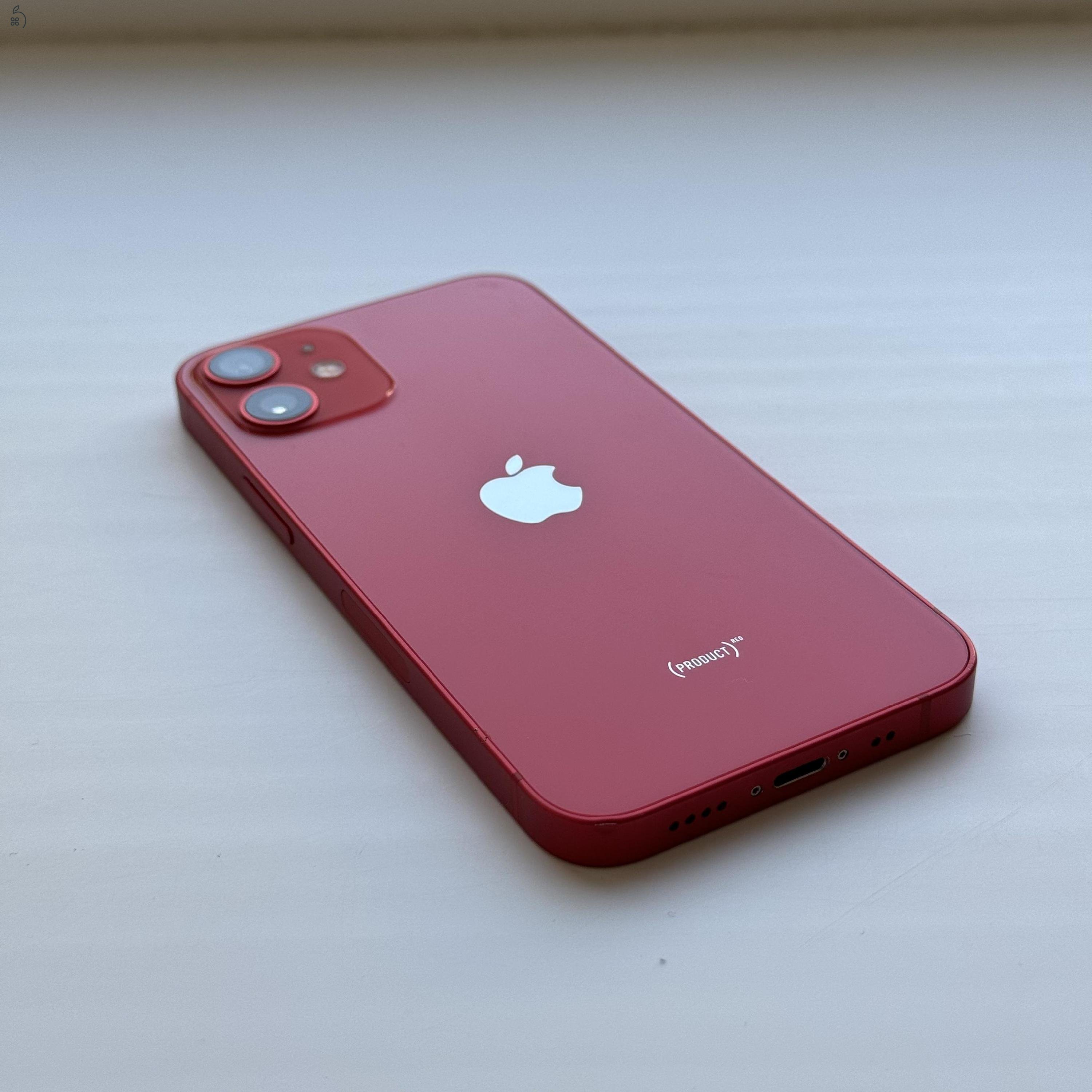 KARCMENTES iPhone 12 mini 64GB Red - Kártyfüggetlen, 1 ÉV GARANCIA, 86% Akkumulátor